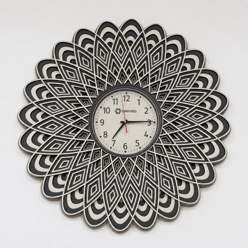 Mandalas Horloge en bois